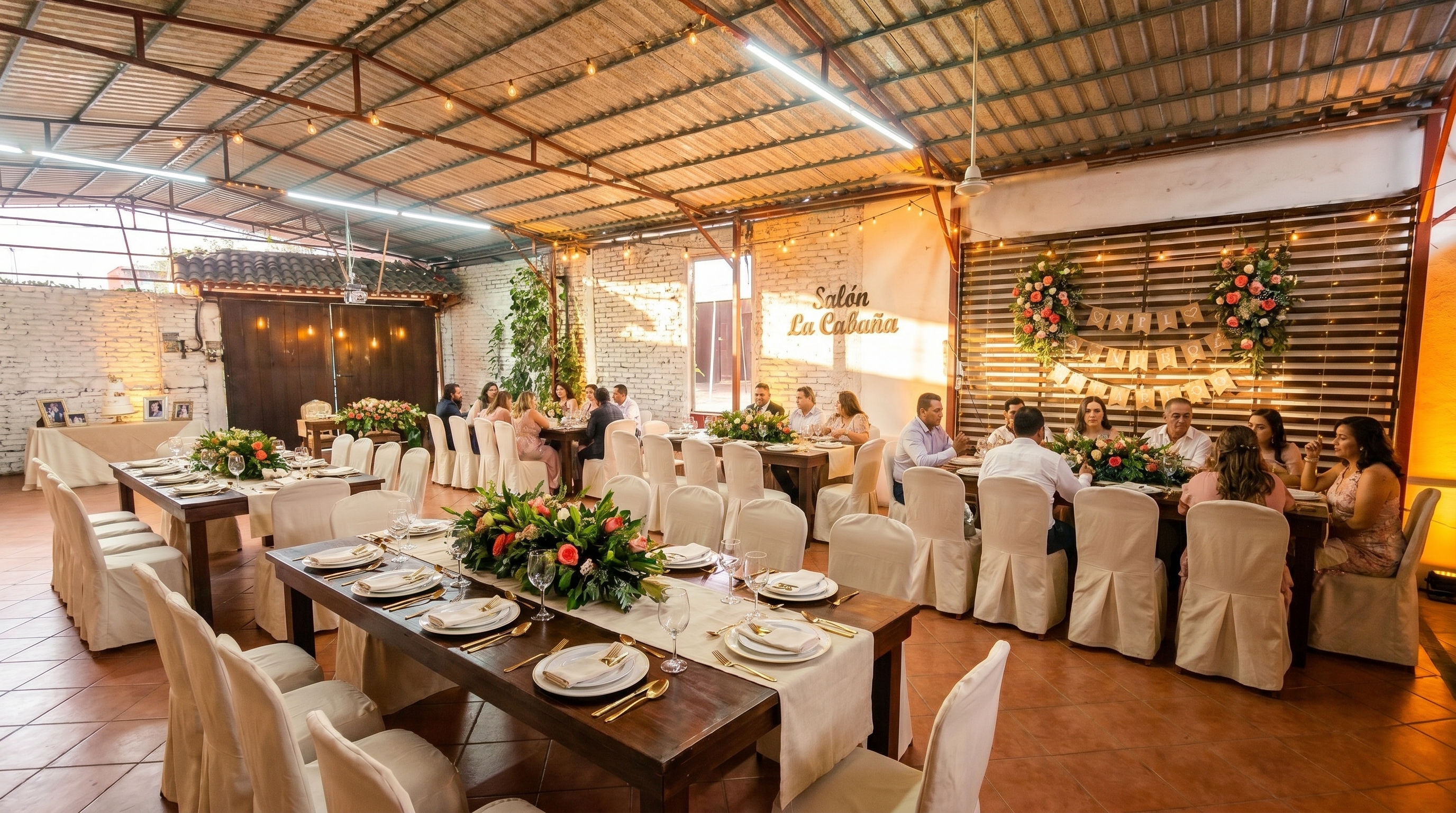 Cena elegante en el salón